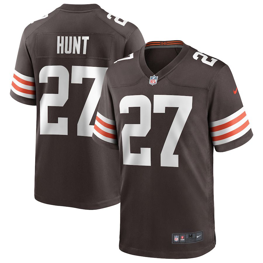 Men Cleveland Browns #27 Kareem Hunt Nike Brown Player Game NFL Jersey